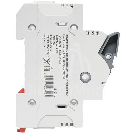 Предохранитель-разъединитель DF 10х38 1п (тип ПВЦ) EKF df101-e