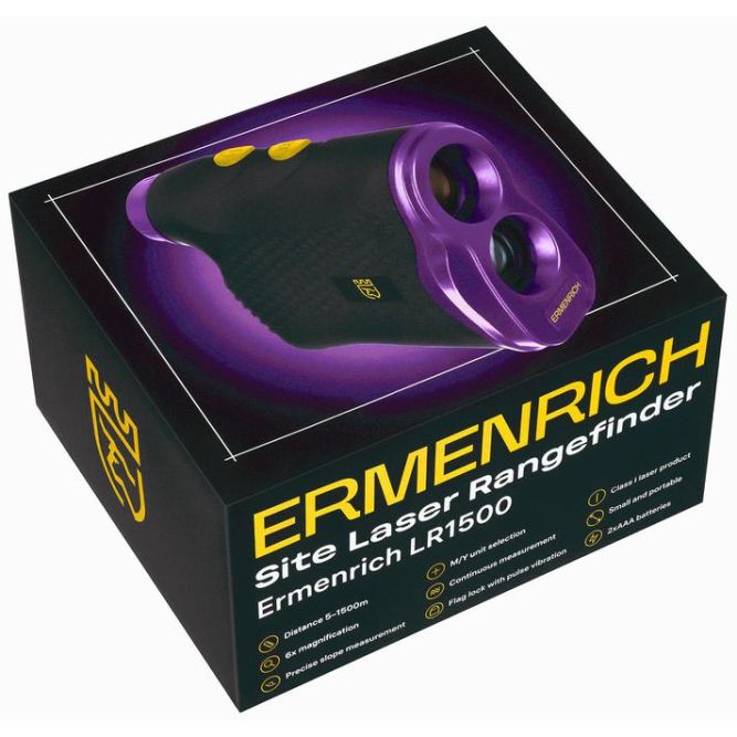 Дальномер лазерный строительный LR1500 фиолет. Ermenrich 84085