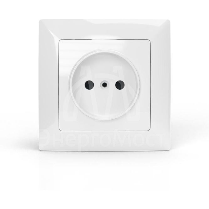 Розетка 1-м СП AVA 16А IP20 без заземл. без защ. шторок в сборе бел. TOKOV LIGHT TKL-AV-R1F-C01