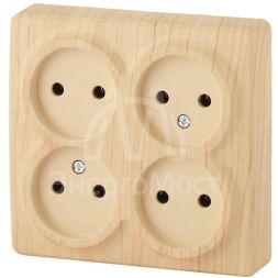 Розетка 4-м ОП Эра Эксперт 11-2210-11 16А IP20 250В 4х2P сосна Эра Б0020708