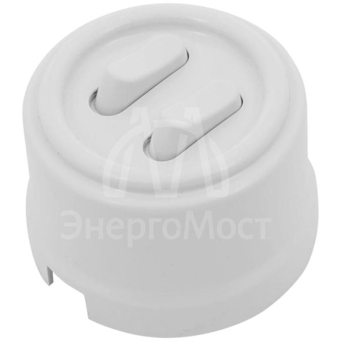 Выключатель 2-кл. ретро ABS-пластик бел. Bironi B1-222-21
