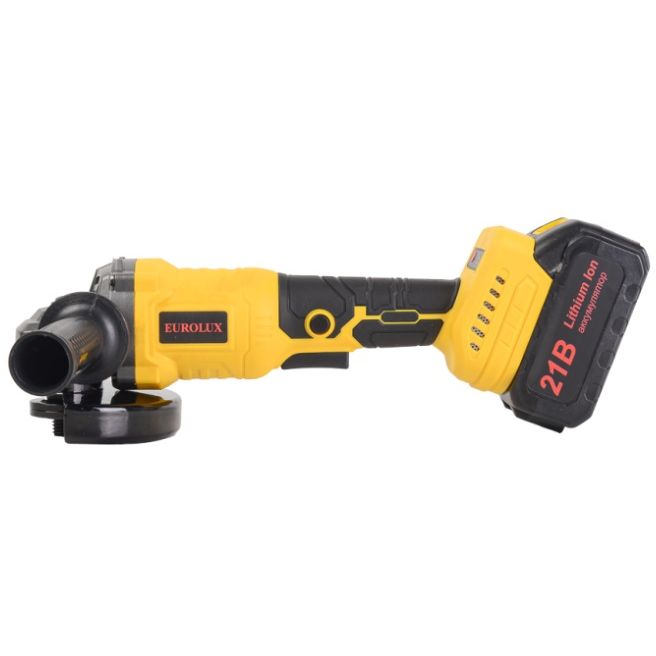 Углошлифовальная машина аккумуляторная Eurolux АУШМ-21Li/125 (в комплекте 2 АКБ и ЗУ) в кейсе
