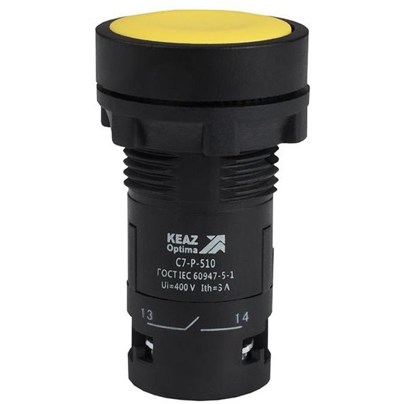 Кнопка OptiSignal Compact D22 С7-P-510 желт. 1НО XB7NA51 КЭАЗ 362034