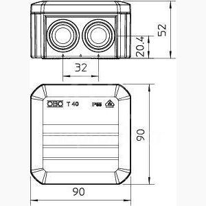 Коробка распределительная 90х90х52мм IP55 7х25 свет. сер. OBO 2007045