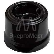 Розетка 1-м ОП Лизетта 16А IP20 ретро с заземл. ABS-пластик черн. Bironi B1-101-23