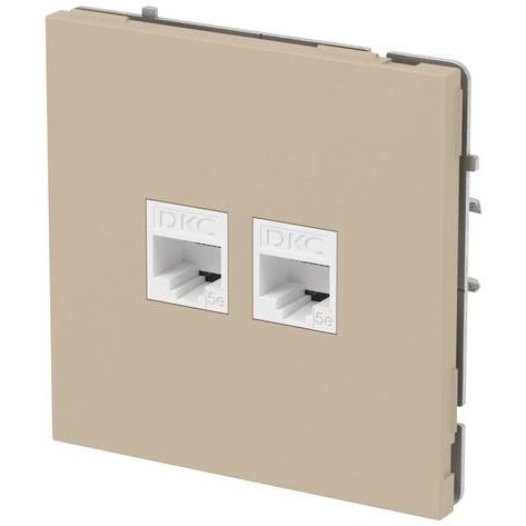 Розетка компьютерная 2-м KANT RJ45 кат.5E без шторки ванильн. марципан DKC 7015664