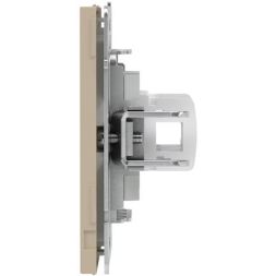 Розетка компьютерная 2-м KANT RJ45 кат.5E без шторки ванильн. марципан DKC 7015664