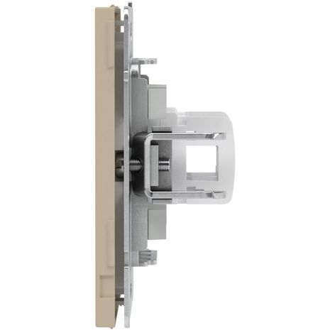 Розетка компьютерная 2-м KANT RJ45 кат.5E без шторки ванильн. марципан DKC 7015664