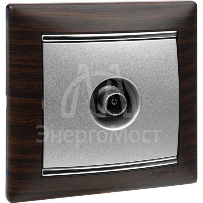 Розетка телевизионная TV СП Valena 1.5дБ 2400МГц с топологией &amp;quot;звезда&amp;quot; механизм алюм. Leg 770129