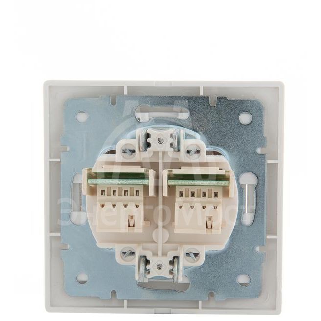 Розетка телефонная 2-м СП Мира RJ11 бел./бел. LEZARD 701-0202-138