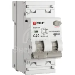 Выключатель автоматический дифференциального тока 2п (1P+N) C 40А 30мА тип A 6кА АВДТ-63N (электромех.) PROxima EKF D63N26MA40C30