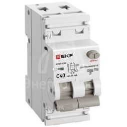 Выключатель автоматический дифференциального тока 2п (1P+N) C 40А 30мА тип A 6кА АВДТ-63N (электромех.) PROxima EKF D63N26MA40C30