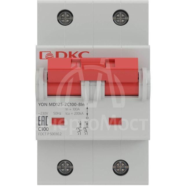 Выключатель автоматический модульный YON MD125-2C125-8ln DKC MD125-2C125