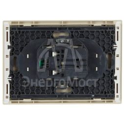 Розетка 2-м СП FORTE&amp;amp;PIANO FP423 16А с заземл. защ. шторки безвинт. крепл. ваниль IEK FP-R24-16-1-K10