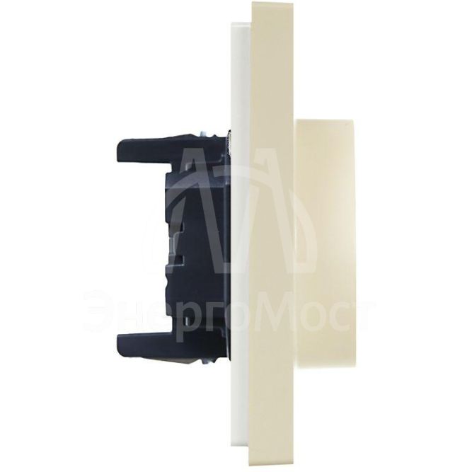 Розетка 2-м СП FORTE&amp;amp;PIANO FP423 16А с заземл. защ. шторки безвинт. крепл. ваниль IEK FP-R24-16-1-K10