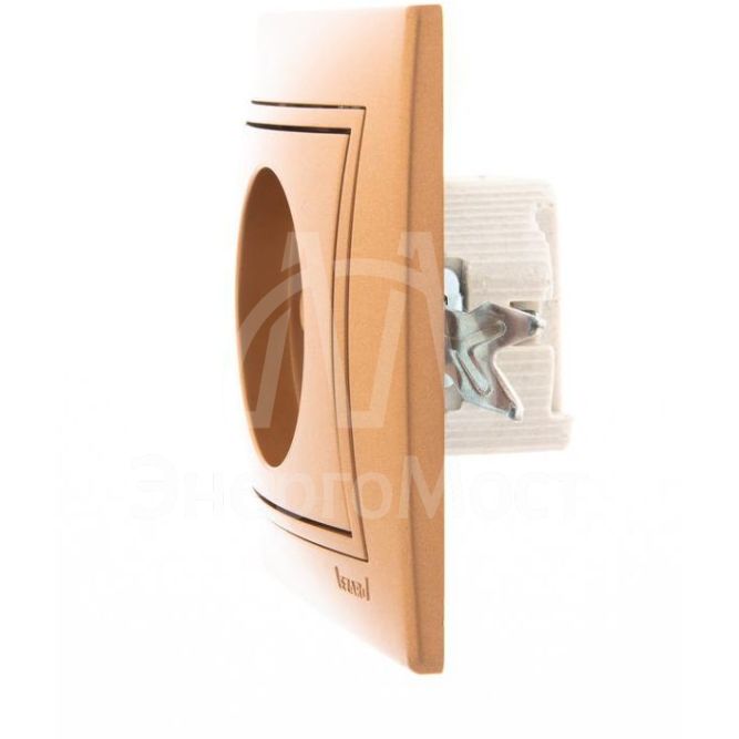 Розетка 1-м СП Мира 16А IP20 без заземл. керам. метал. зол. LEZARD 701-1313-121