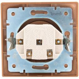 Розетка 1-м СП Мира 16А IP20 без заземл. керам. метал. зол. LEZARD 701-1313-121