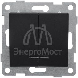 Выключатель 2-кл. СП Bravo 10А 250В с индикацией механизм графит GUSI С10В28-010