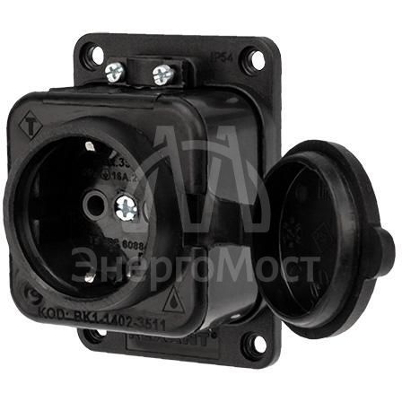 Розетка штепсельная влагозащ. с/з 16А IP54 каучук Rexant 111-111