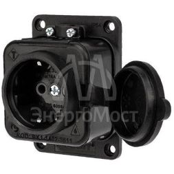 Розетка штепсельная влагозащ. с/з 16А IP54 каучук Rexant 111-111