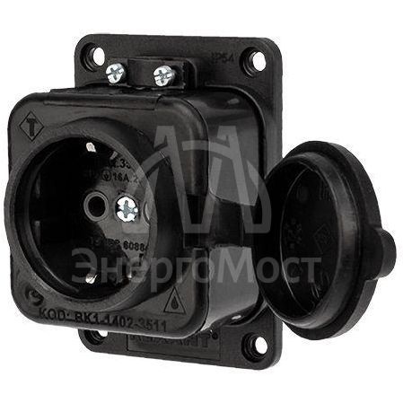 Розетка штепсельная влагозащ. с/з 16А IP54 каучук Rexant 111-111