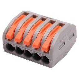 Клемма монтажная рычажного соединения PTC-5P 222-415 BL/5 450В 32А 0.08-2.5 4.0кв.мм (уп.5шт) JazzWay 5050761