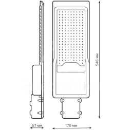 Светильник светодиодный Avenue ДКУ 120Вт 4000К IP65 11000лм 546х170х67 190-250В КСС &amp;quot;Ш&amp;quot; GAUSS 629534220
