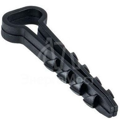 Дюбель-хомут d6х14мм для плоского кабеля черный (уп.10шт) PROxima EKF plc-cd-6x14b-r