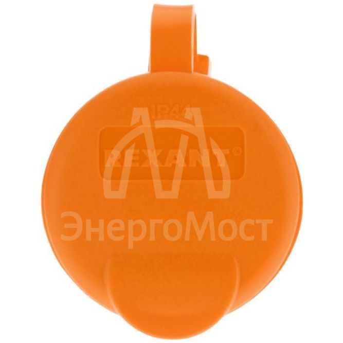 Розетка переносная влагозащищенная с крышкой с заземл. 16А IP44 каучук оранж. Rexant 111-123