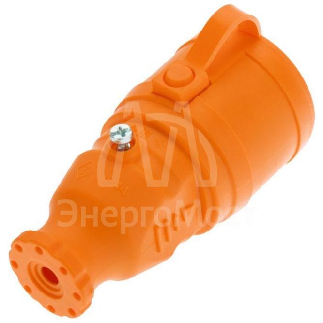 Розетка переносная влагозащищенная с крышкой с заземл. 16А IP44 каучук оранж. Rexant 111-123