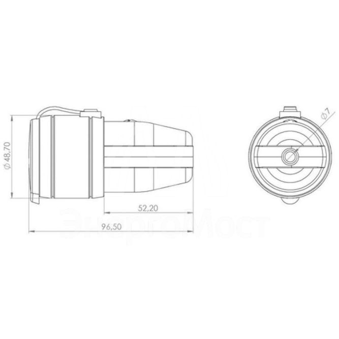 Розетка переносная влагозащищенная с крышкой с заземл. 16А IP44 каучук оранж. Rexant 111-123