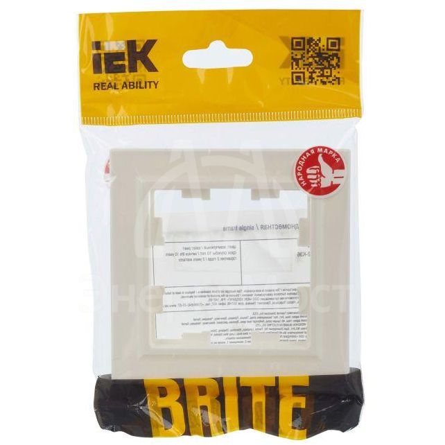 Рамка 1-м BRITE РУ-1-БрЖ жемчуж. IEK BR-M12-K36