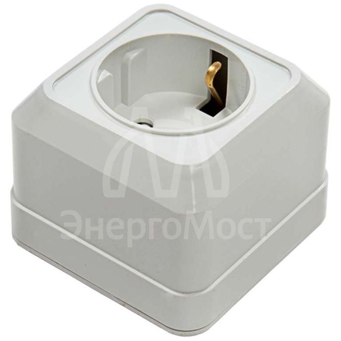 Розетка 1-м BOLLETO защ. шторки с заземл. накл. 7028х бел. ASD / IN HOME 4690612000954