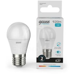 Лампа светодиодная Elementary Шар 12Вт 920лм E27 4100К Gauss 53222