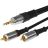 Шнур 3.5 Stereo Plug - 2RCA Plug 3м (GOLD) металл Rexant 17-4224