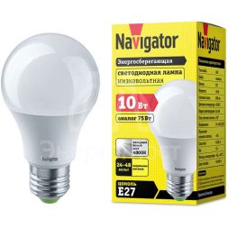 Лампа светодиодная 61 476 NLL-A60-10-24/48-4K-E27 (низковольтная) Navigator 61476