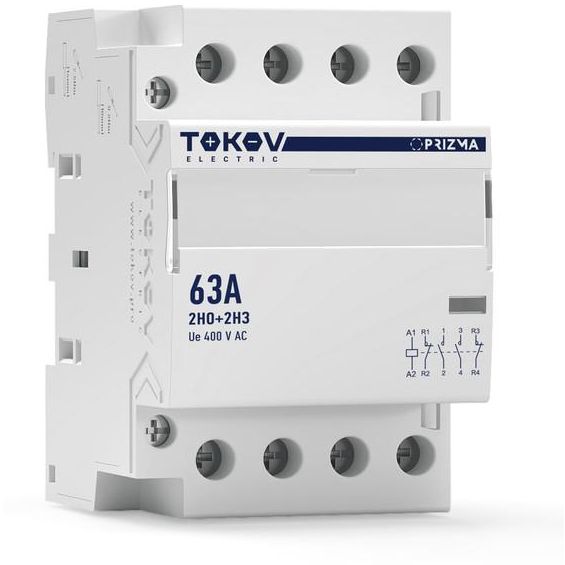 Контактор модульный 54мм 63А 230В АС 2НО 2НЗ PRIZMA TOKOV ELECTRIC TKE-PZ-MC-3-63-230-22