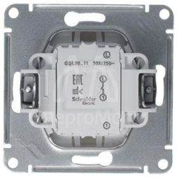 Механизм выключателя 1-кл. СП Glossa 10А IP20 (сх. 1) 10AX платина SchE GSL001211
