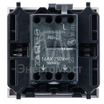 Механизм переключателя 1-кл. 2мод. СП Zenit 16А IP20 с клавишей альп. бел. ABB 2CLA220200N1101