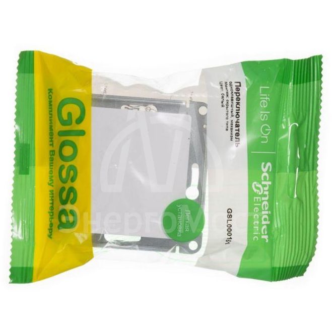 Механизм переключателя 1-кл. СП Glossa 10А IP20 (сх. 6) 10AX бел. SchE GSL000161