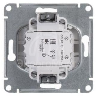 Механизм переключателя 1-кл. СП Glossa 10А IP20 (сх. 6) 10AX бел. SchE GSL000161