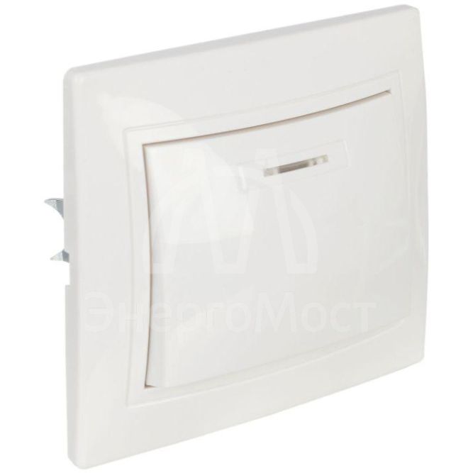 Выключатель 1-кл. СП Кварта 10А IP20 ВС10-1-1-КБ с индикацией бел. IEK EVK11-K01-10-DM