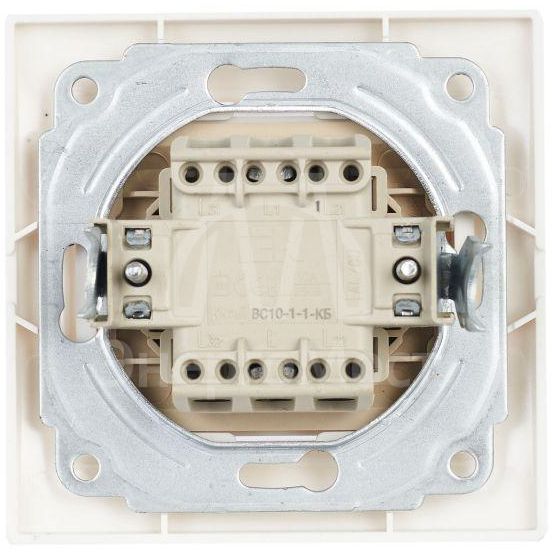 Выключатель 1-кл. СП Кварта 10А IP20 ВС10-1-1-КБ с индикацией бел. IEK EVK11-K01-10-DM