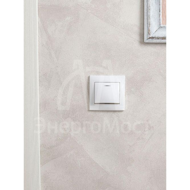 Выключатель 1-кл. СП Кварта 10А IP20 ВС10-1-1-КБ с индикацией бел. IEK EVK11-K01-10-DM