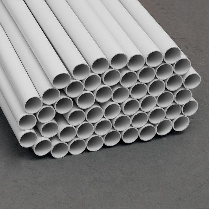 Труба гладкая ПВХ жесткая легкая d20мм сер. (дл.2м) TOKOV ELECTRIC TKE-THG-PVC-20-2-C06