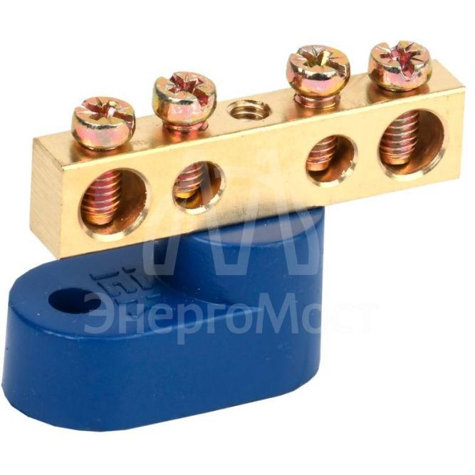 Шина нулевая ШНИ-6х9-4-У1-С на одном угловом изоляторе IEK YNN10-69-4C1-K07