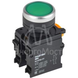 Кнопка d22мм 1НО+1НЗ MASTER с фиксацией зел. IEK MI-BT60-11T-3-21-K06