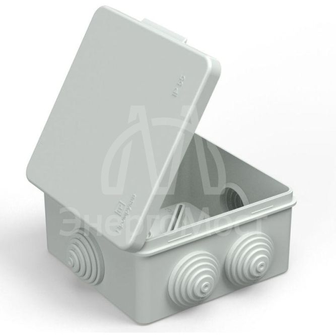 Коробка распределительная ОП 100х100х50мм безгалоген. (HF) для прямого монтажа сер. Промрукав 40-0302