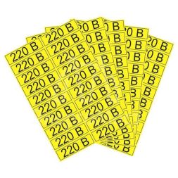 Наклейка знак электробезопасности &amp;quot;220В&amp;quot; 15х50мм Rexant 56-0007-1