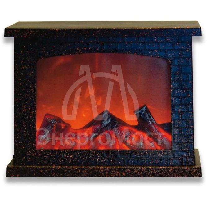 Фонарь LED &amp;quot;Камин&amp;quot; ULD-L2821-005/DNB/RED BROWN FIREPLACE 3АА (не в/к) 28х21см 5 диодов эффект пламени корпус корич. Uniel UL-00007291